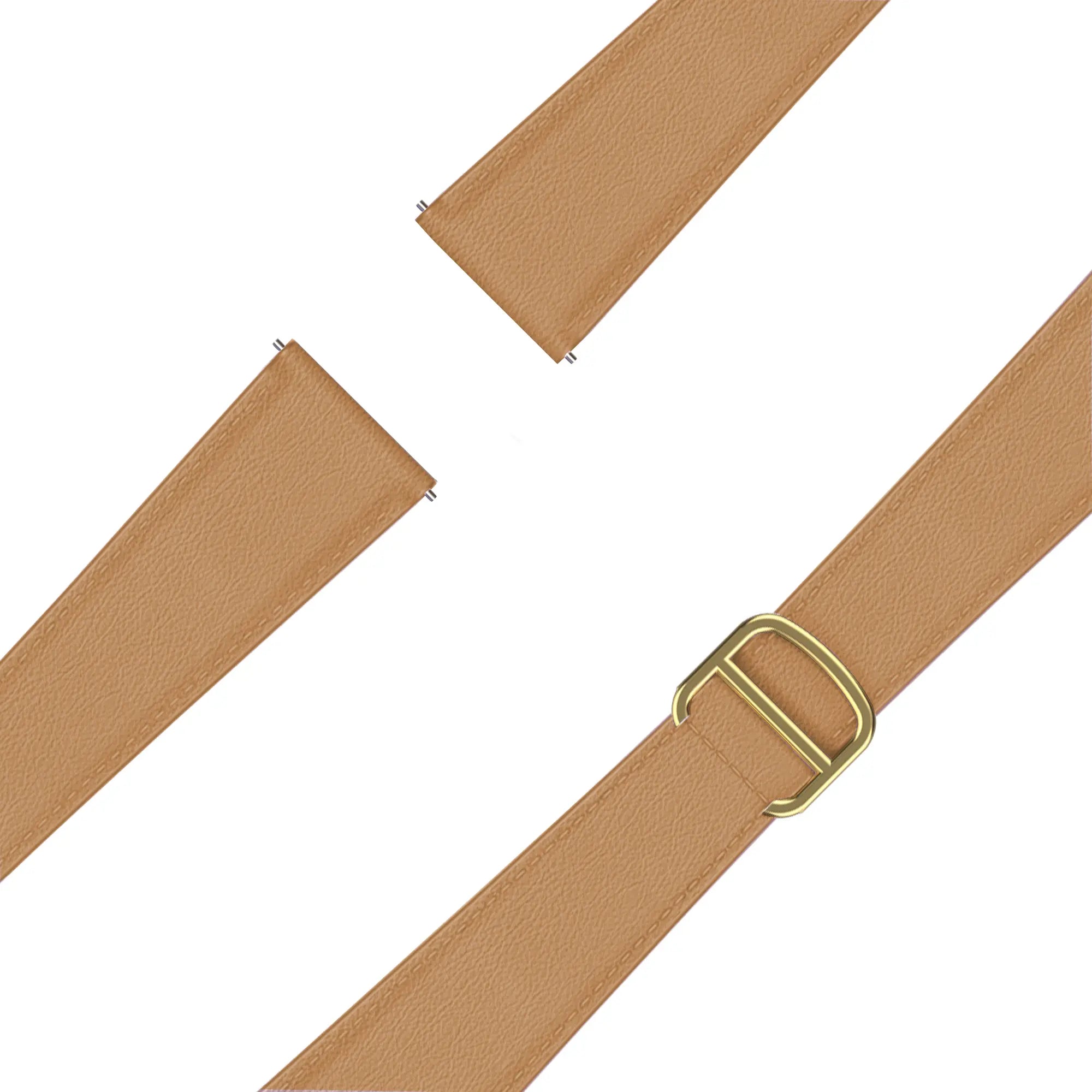Bandz Amazfit Bip U Leather Strap 'D-Type' (Milk Tea)