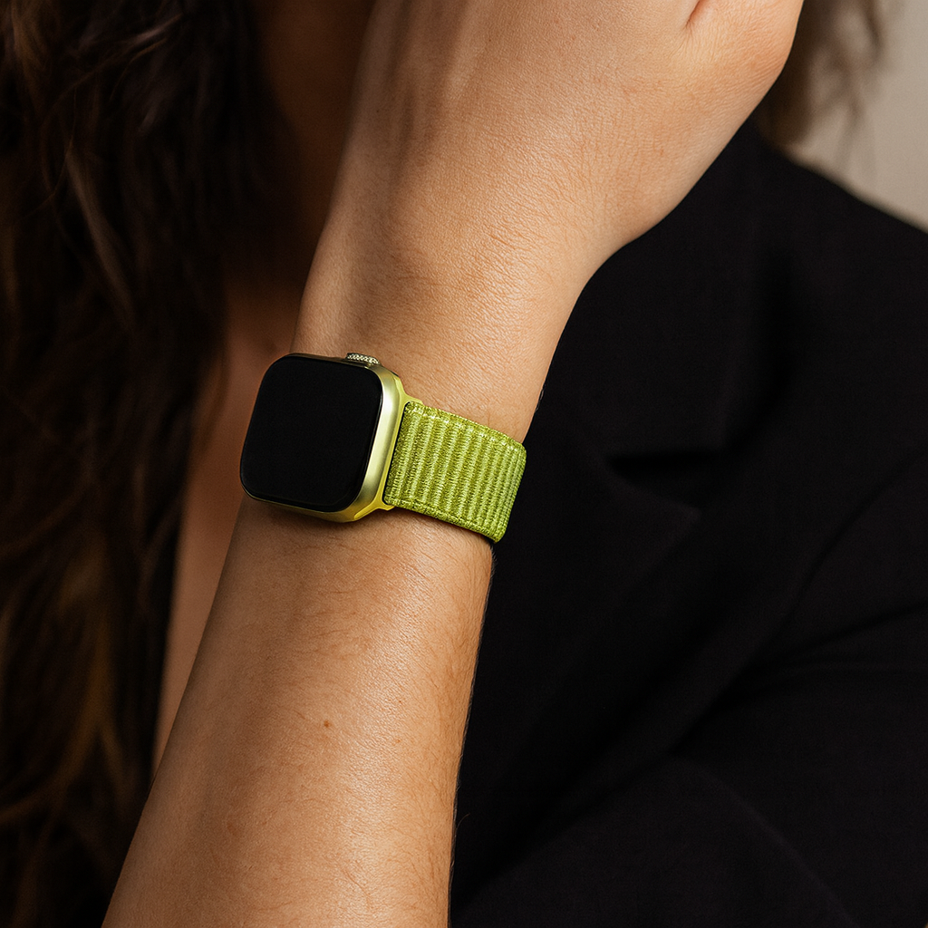 Strap-it Apple Watch Wave Nylon Strap (Field Green)