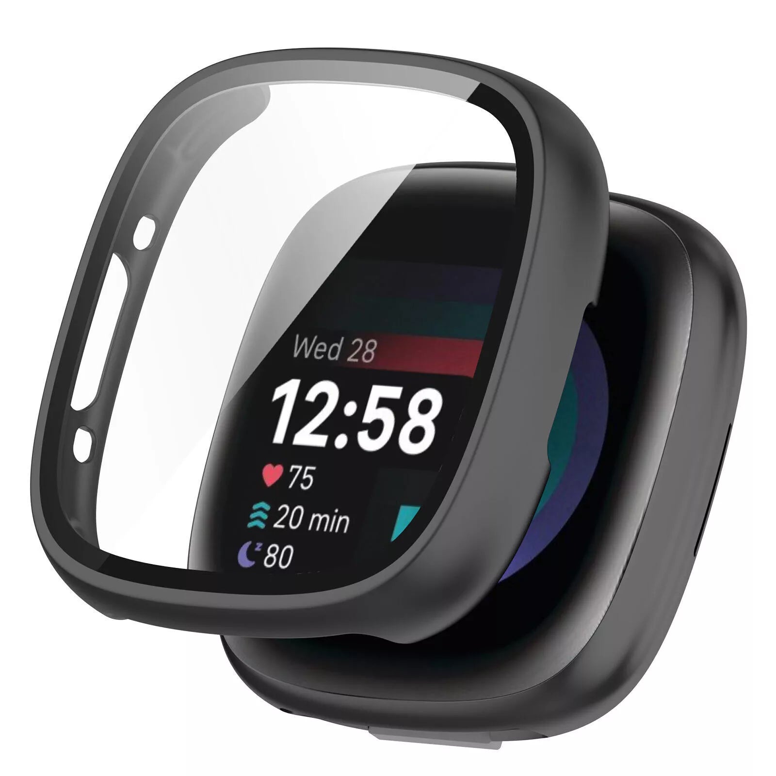 Fitbit Versa 4 / Sense 2 Hard Case with Glass