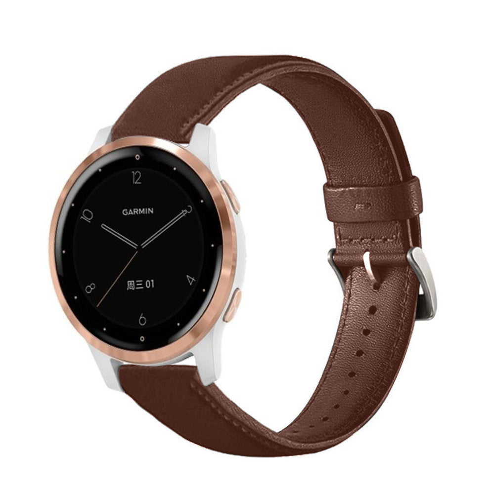 Garmin Vivoactive 4s Leather Strap 40mm Red Brown