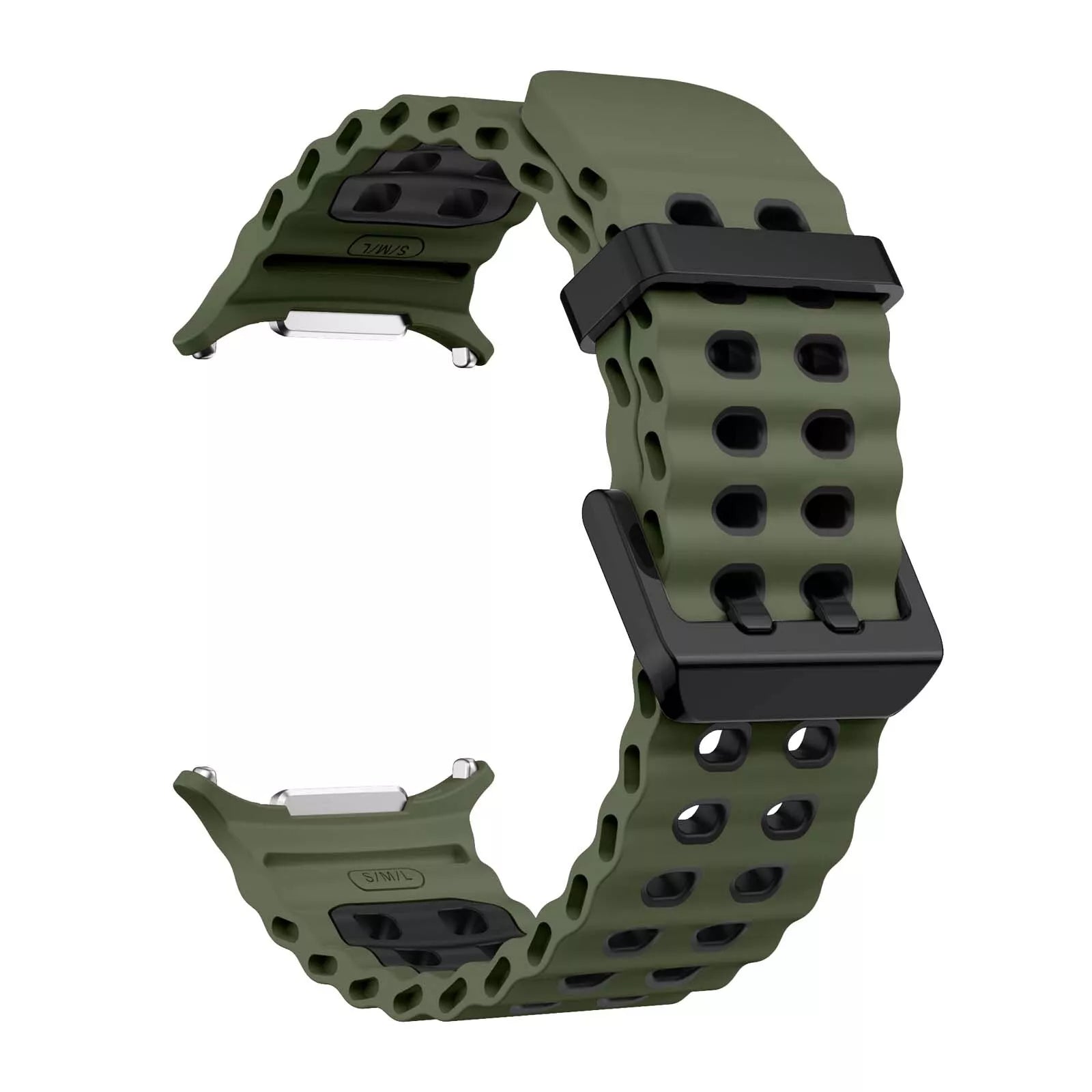Samsung Galaxy Watch Ultra Wave Silicone Strap (Green/Black)