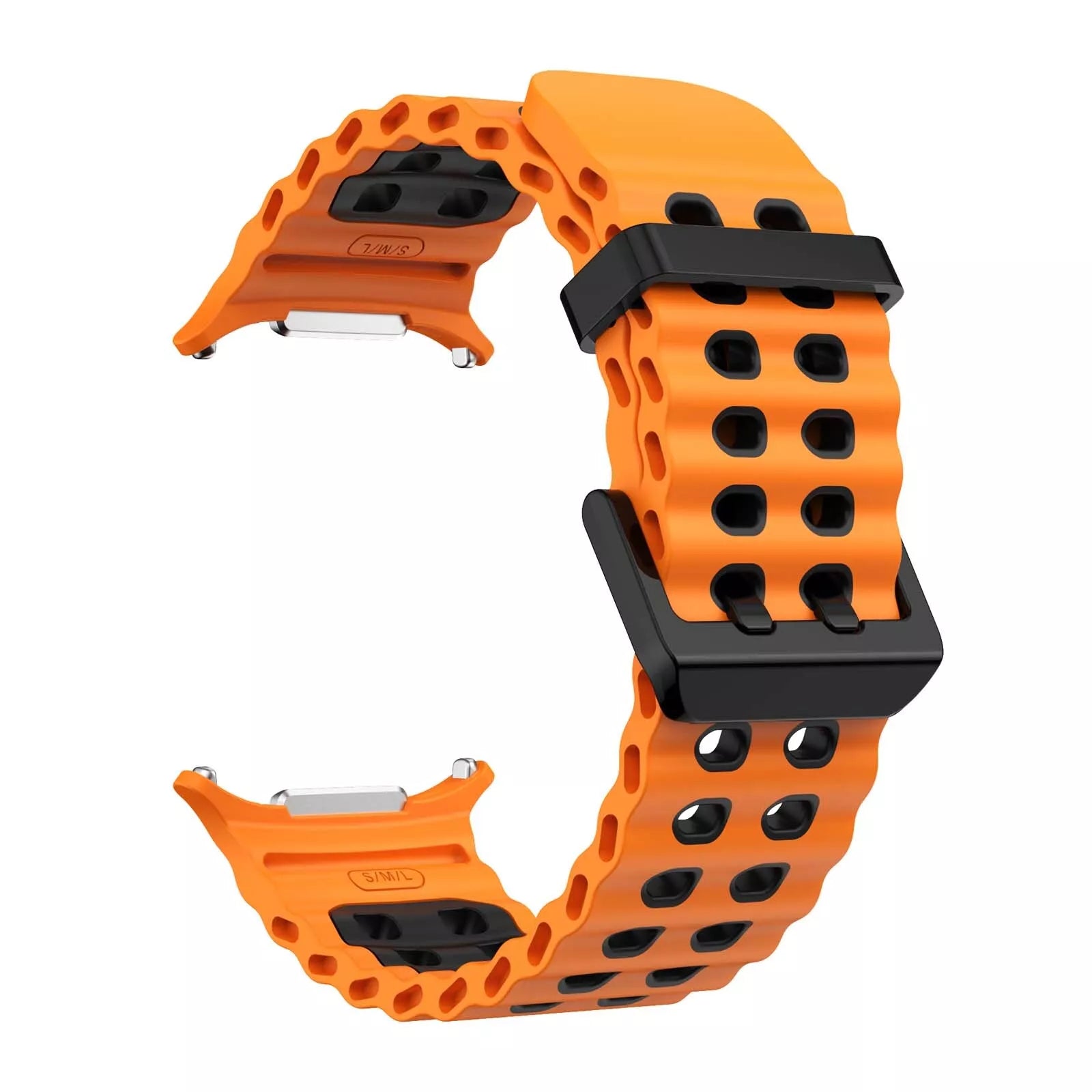 Samsung Galaxy Watch Ultra Wave Silicone Strap (Orange/Black)
