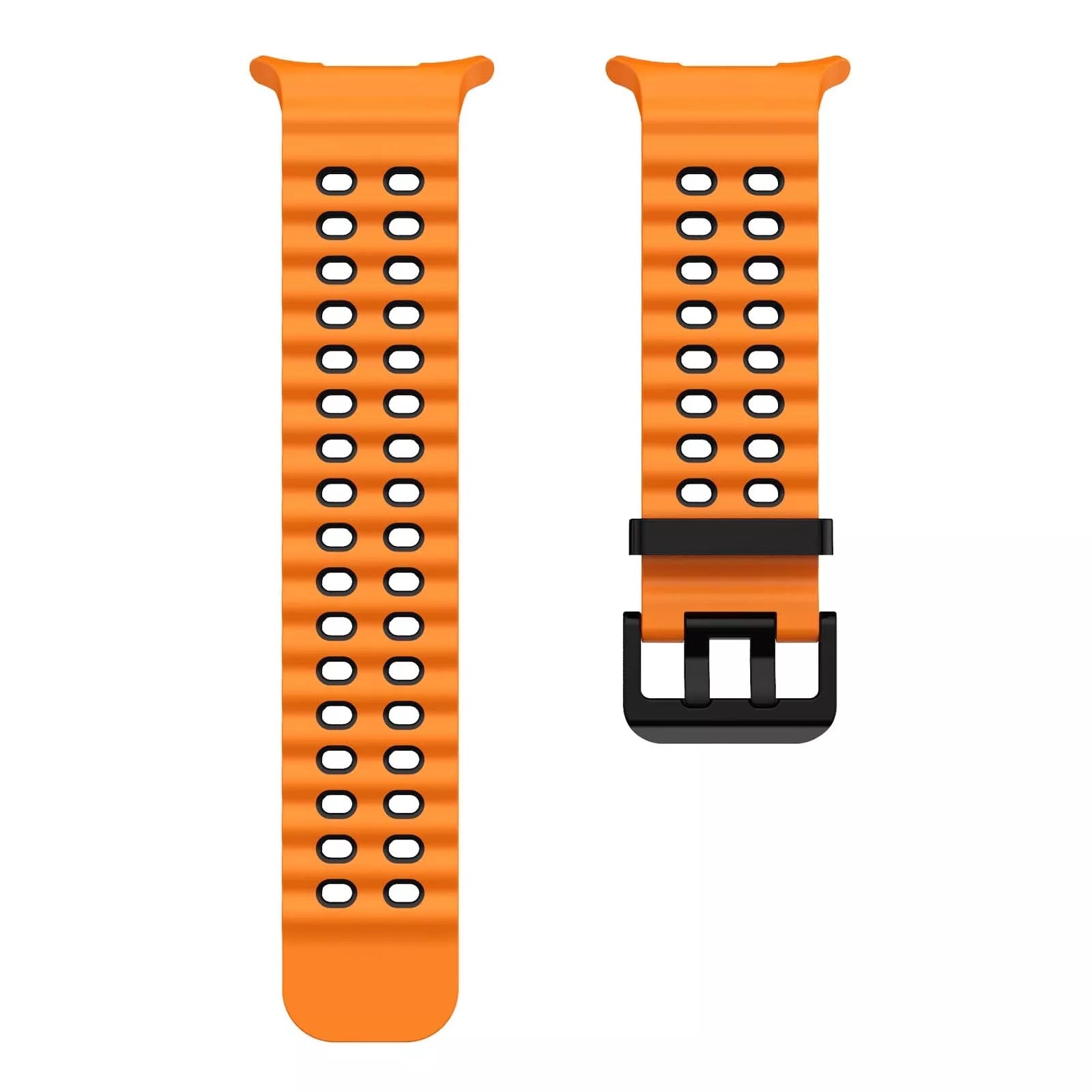 Samsung Galaxy Watch Ultra Wave Silicone Strap (Orange/Black)