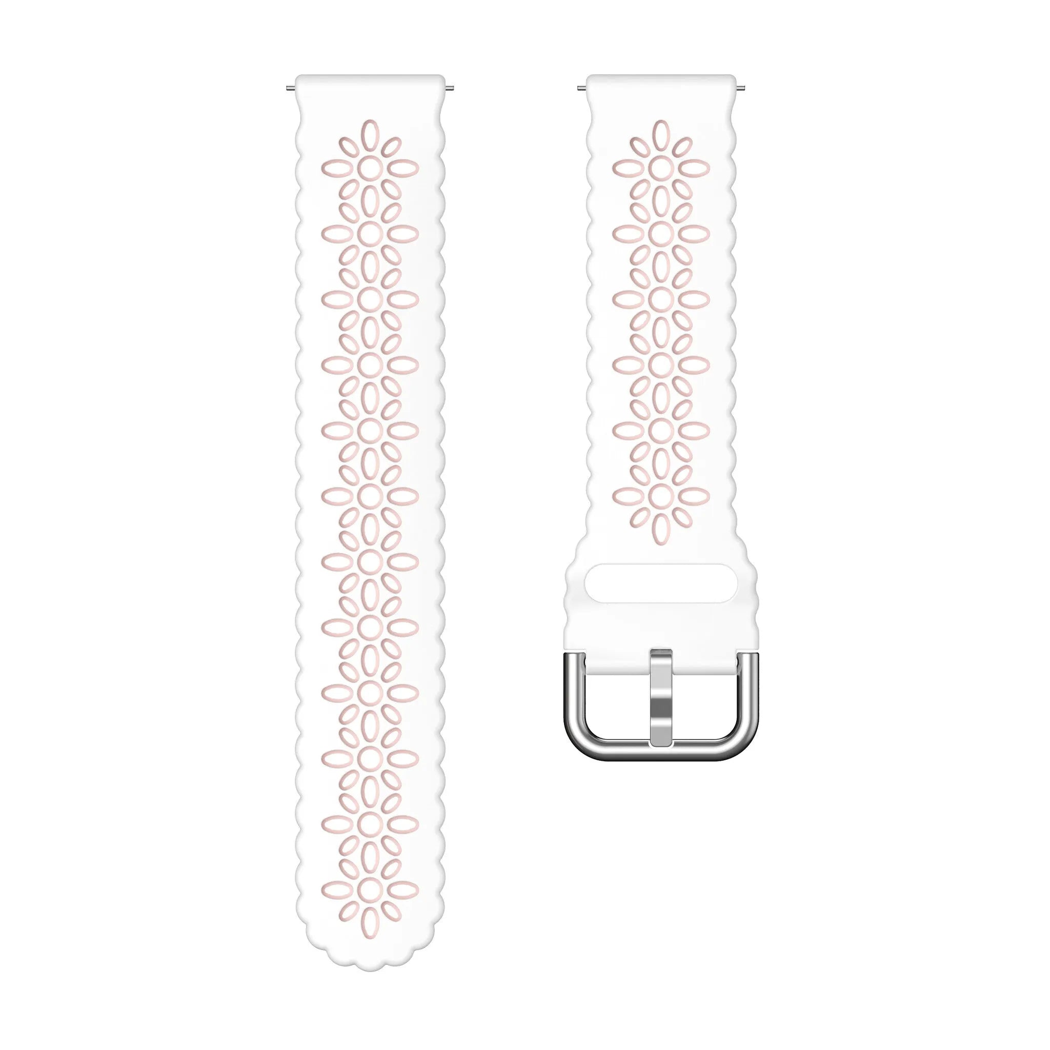 Amazfit Bip U (Pro) Patterned Silicone Strap (lWhite/Pink)