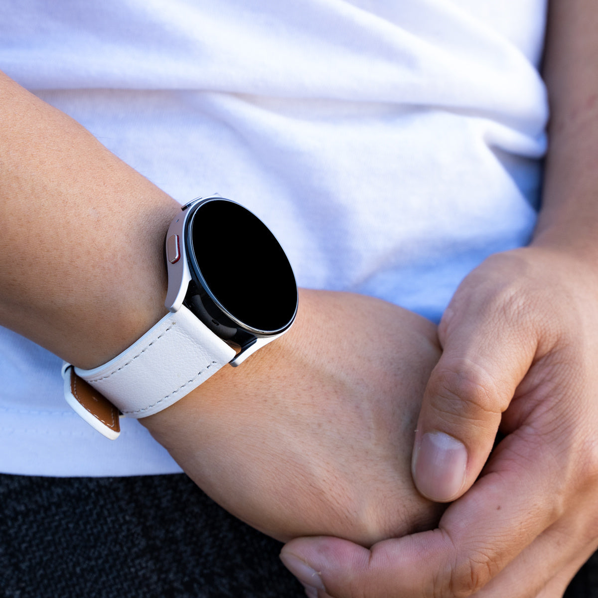 Watch Strap Modern Leather 20mm - Quick Release (White)