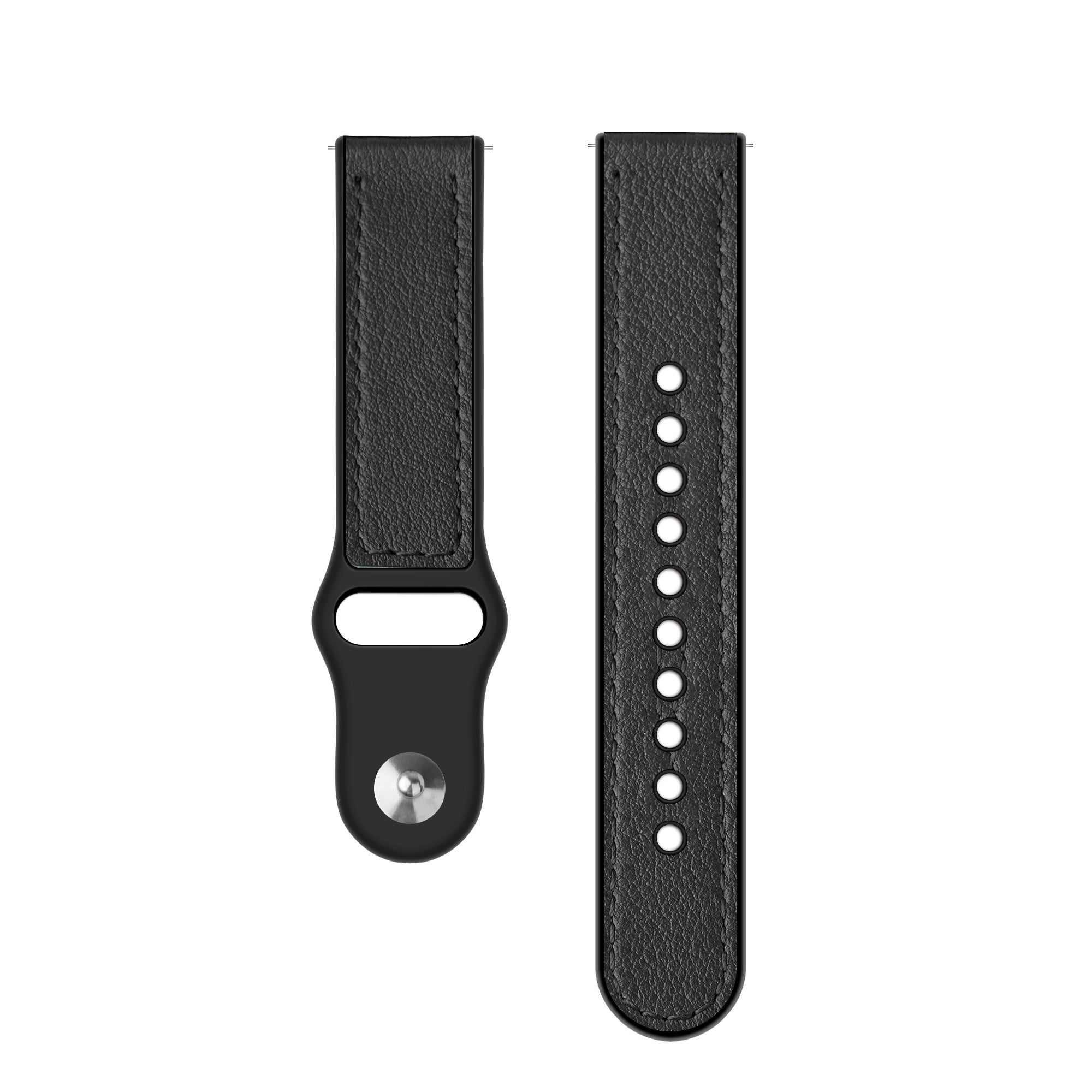 Watch Strap Hybrid Leather 22mm - Quick Release (Black)