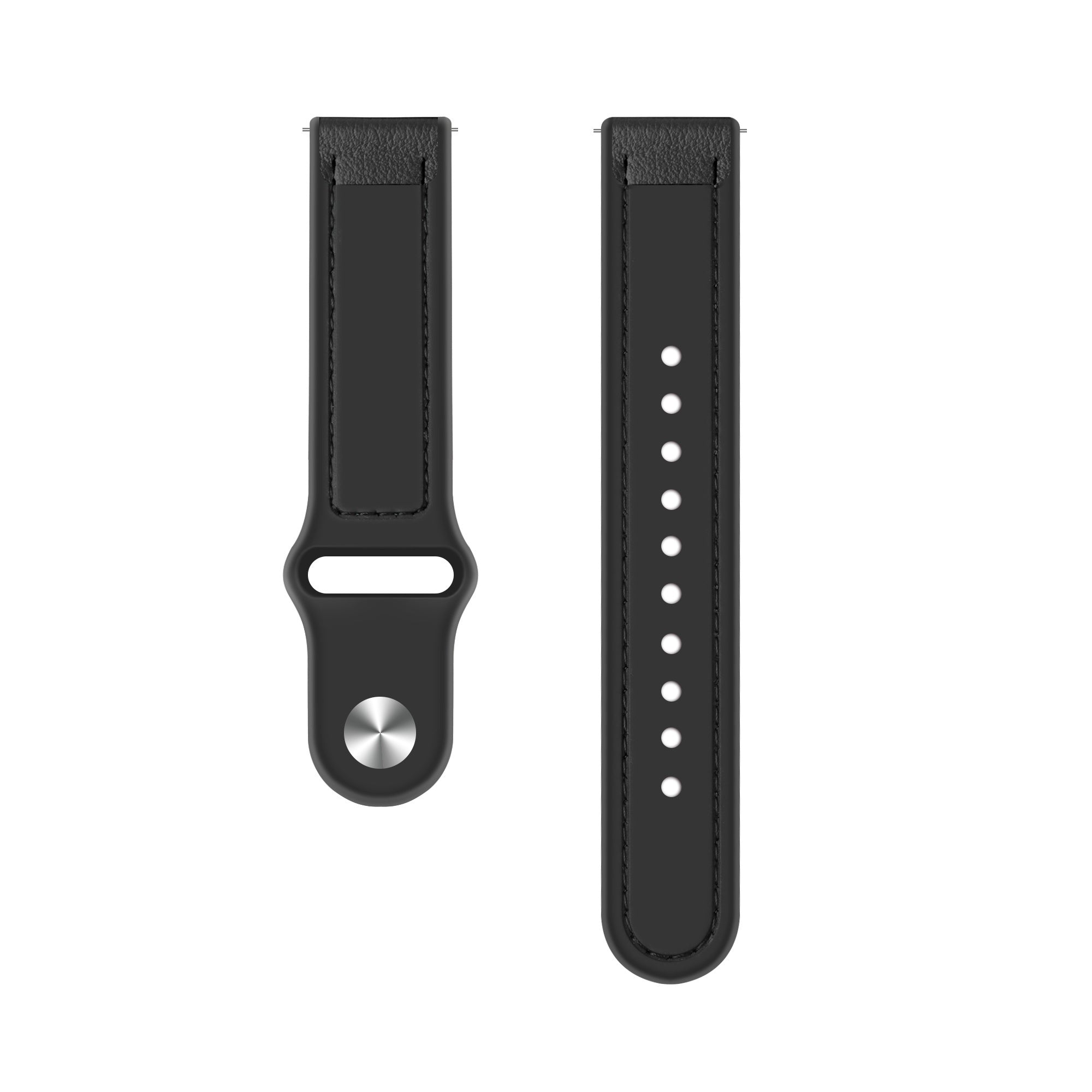 Watch Strap Hybrid Leather 22mm - Quick Release (Black)