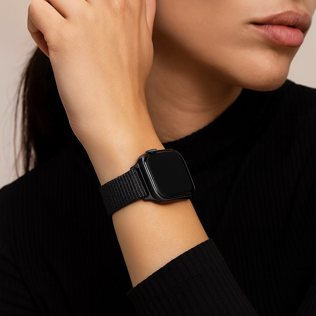 Strap-it Apple Watch Wave Nylon Strap (Black)