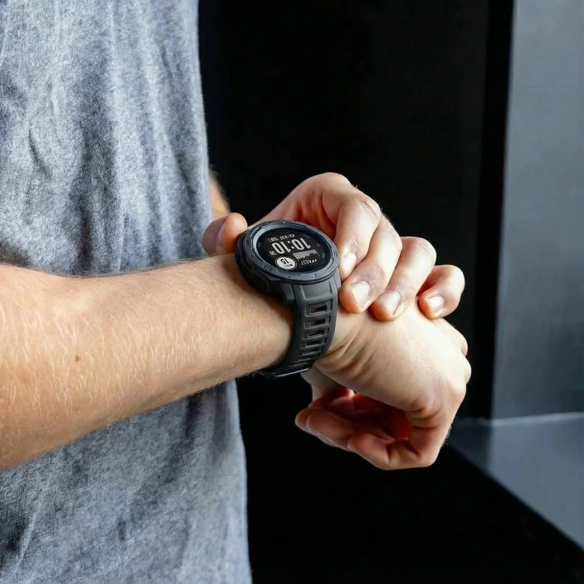 Garmin Instinct 1/2 Silicone Strap (Black)