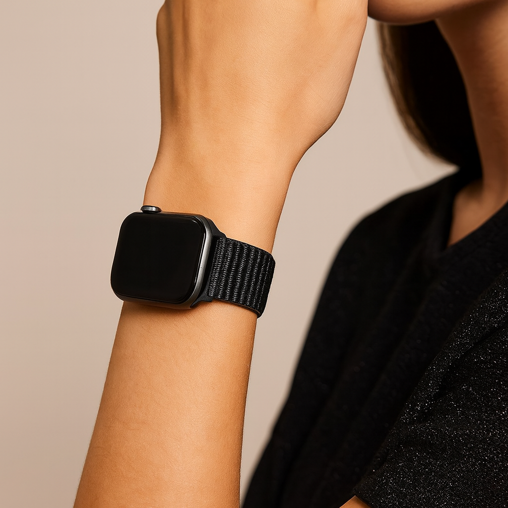 Strap-it Apple Watch Wave Nylon Strap (Black)