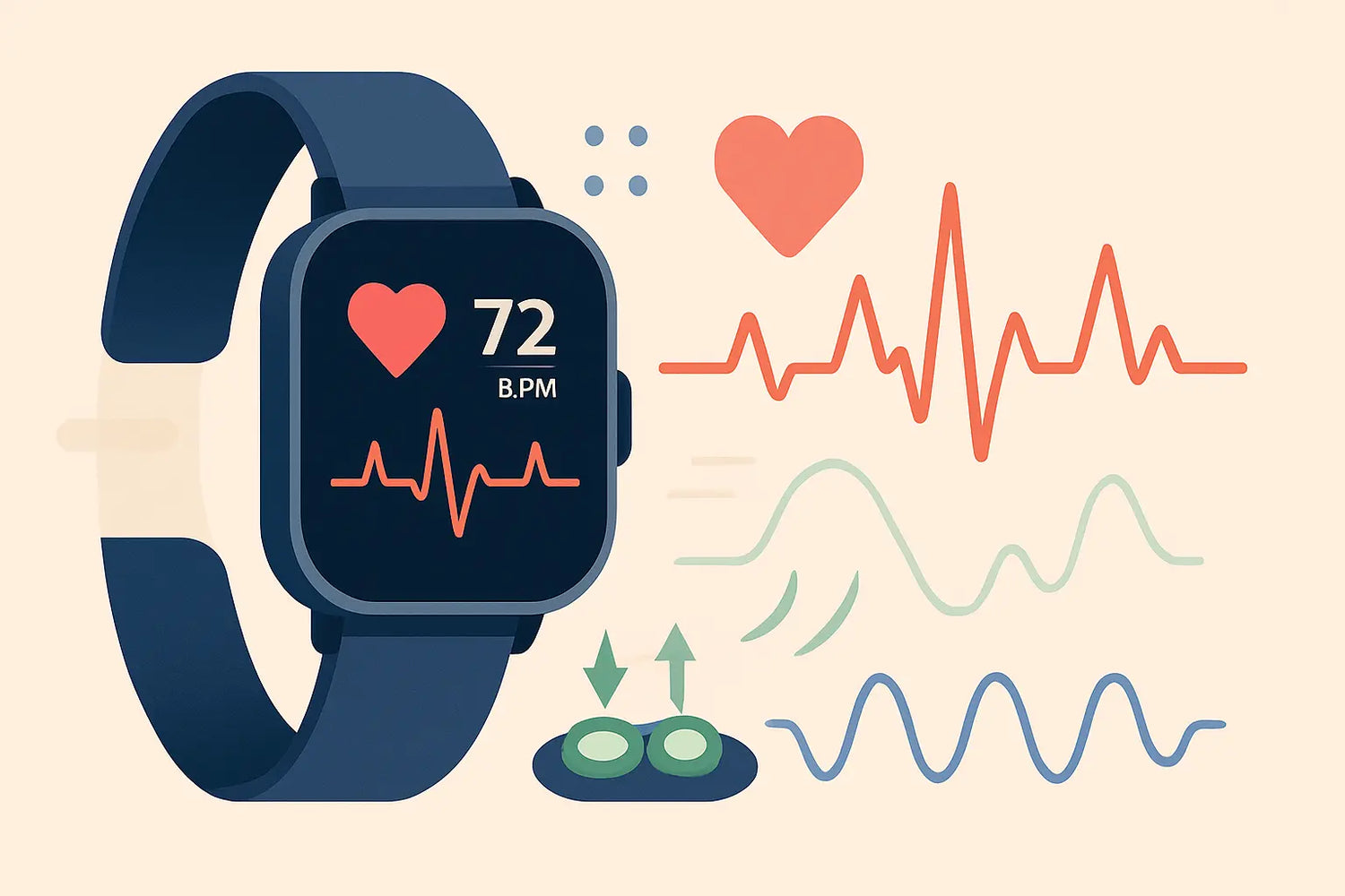 How does heart rate monitoring work on a smartwatch?