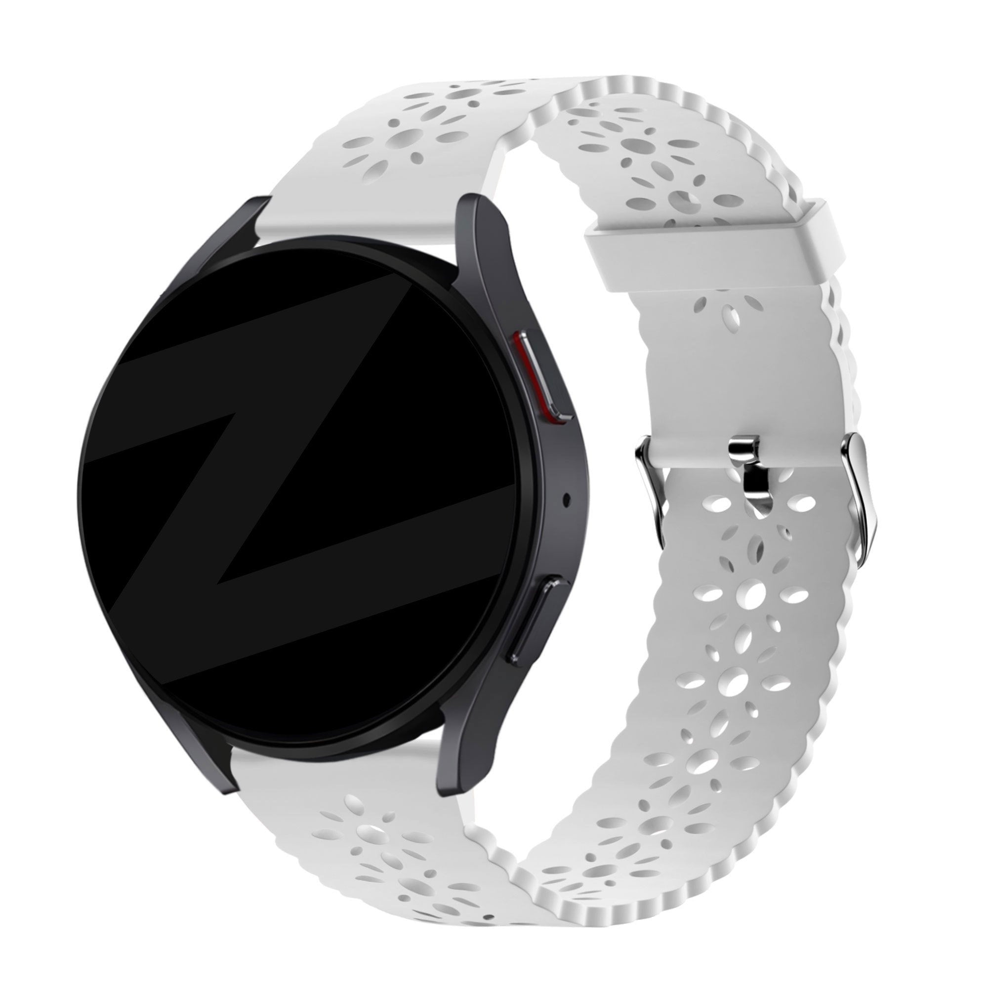 Bandz Amazfit Active 2 Silicone Strap with Cutouts (White)