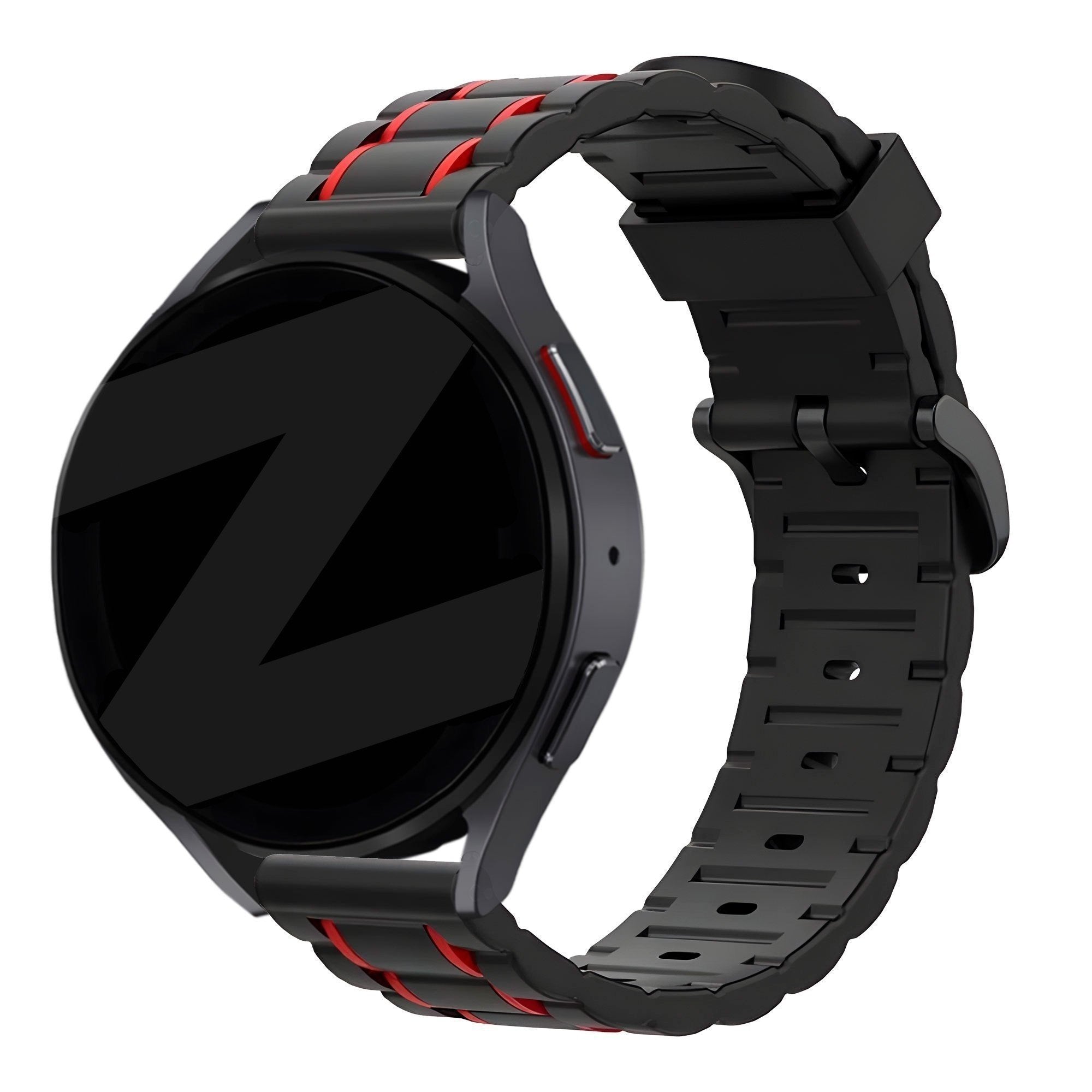 Bandz Suunto Race (S) Striped Sport Strap (Black/Red)