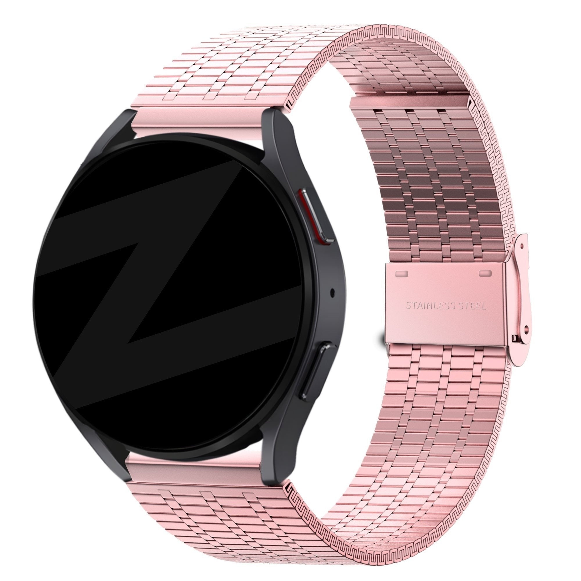 Bandz Amazfit Active 2 Adjustable Steel Strap (Pink)