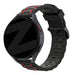 Bandz Amazfit Bip 5 Striped Sport Strap (Black/Red)