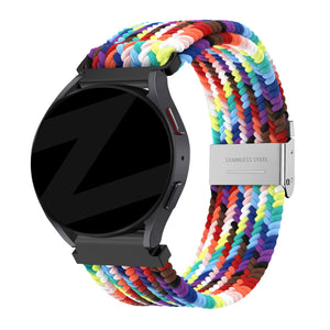 Bandz Garmin Venu SQ Woven Nylon Strap (Rainbow)