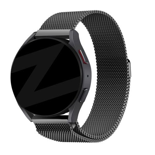 Bandz Pebble Round 2 - 20mm Milanese Loop Strap (Black)