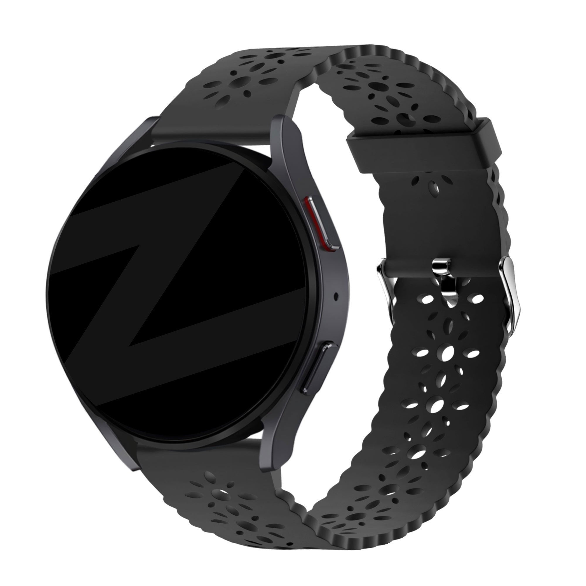 Bandz Amazfit Active 2 Silicone Strap with Cutouts (Black)