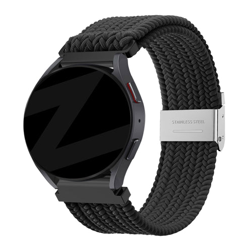 Bandz Pebble Round 2 - 20mm Woven Nylon Strap (Black)