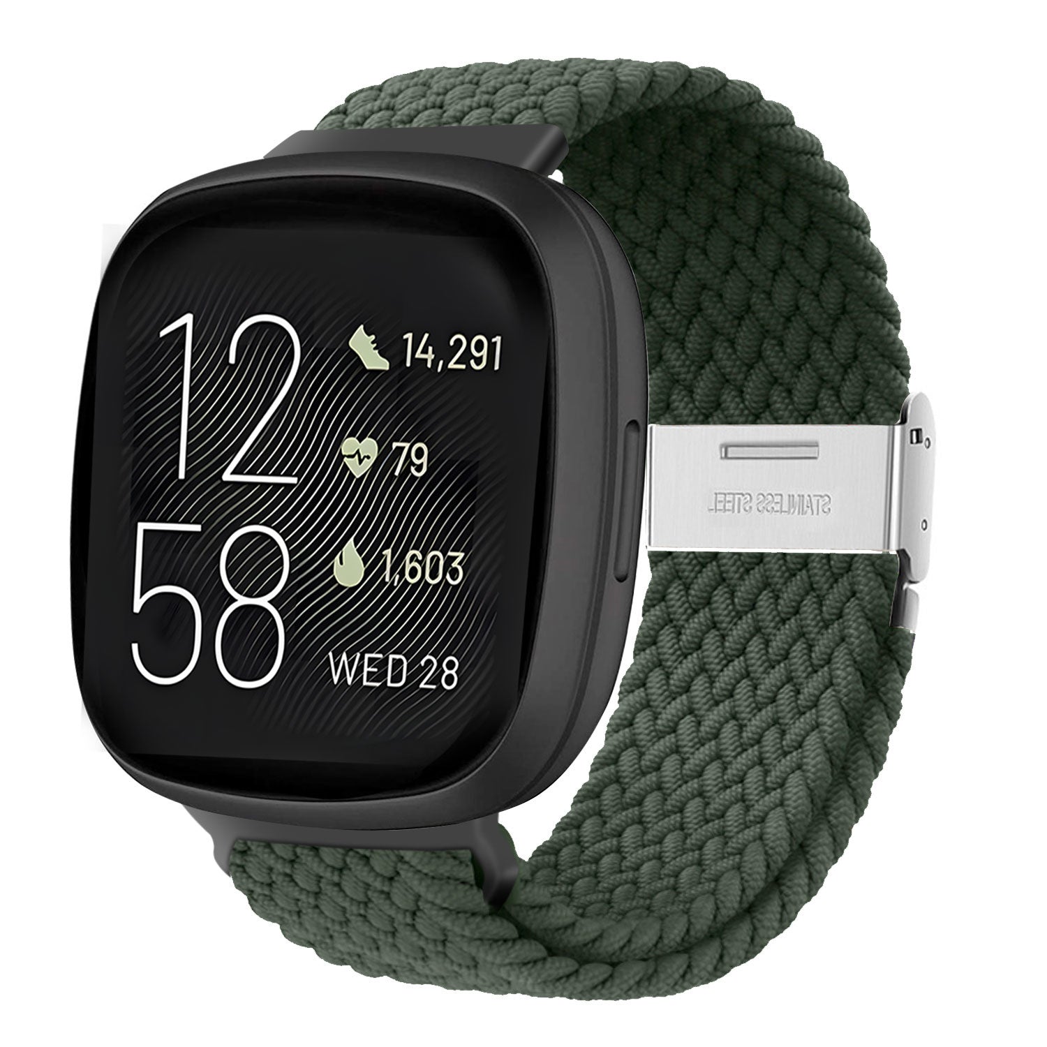 Smartwatch Fitbit Olive Fitbit Versa Adjustable Braided Strap