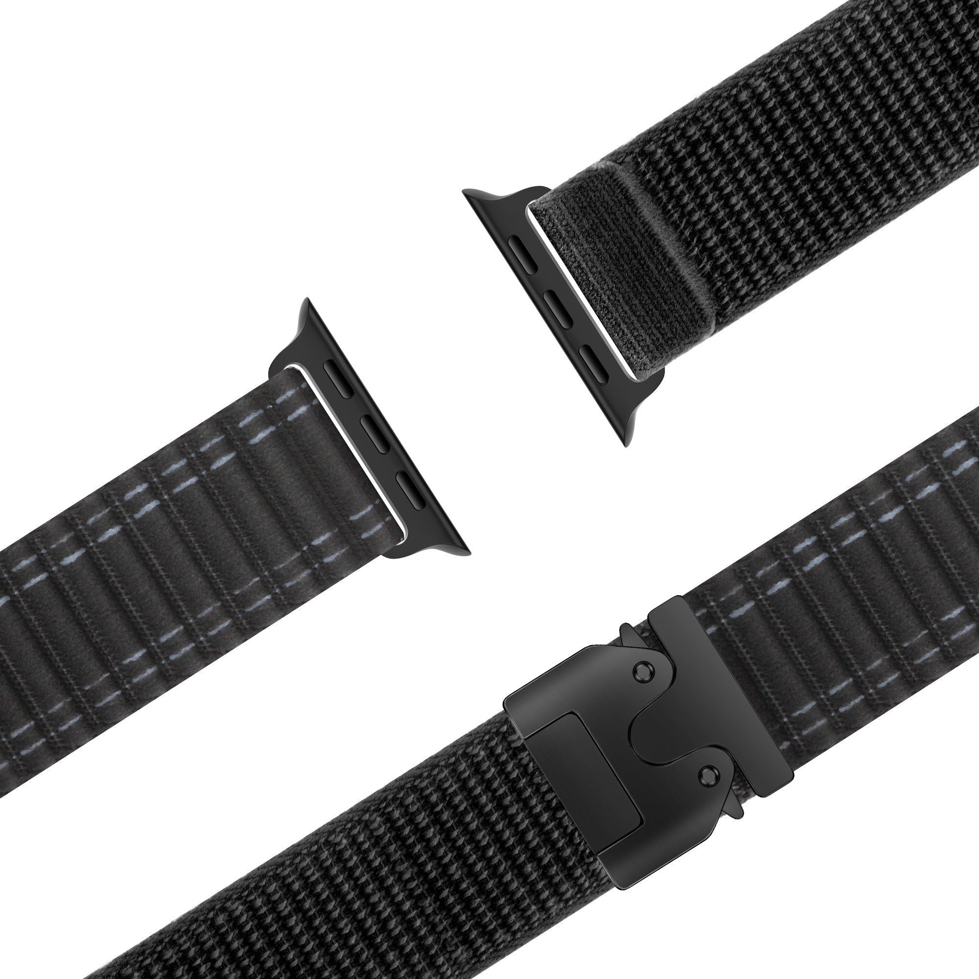 Bandz Apple Watch Nylon Strap 'Deluxe' with P-Buckle (Black)