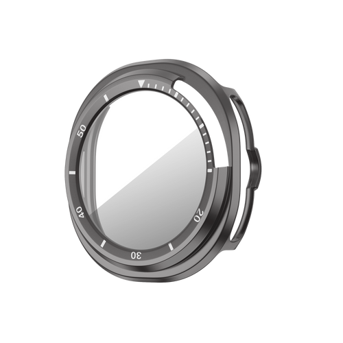 Bandz Samsung Galaxy Watch 8 Classic Bezel Cover with Glass (Titanium Grey/White)