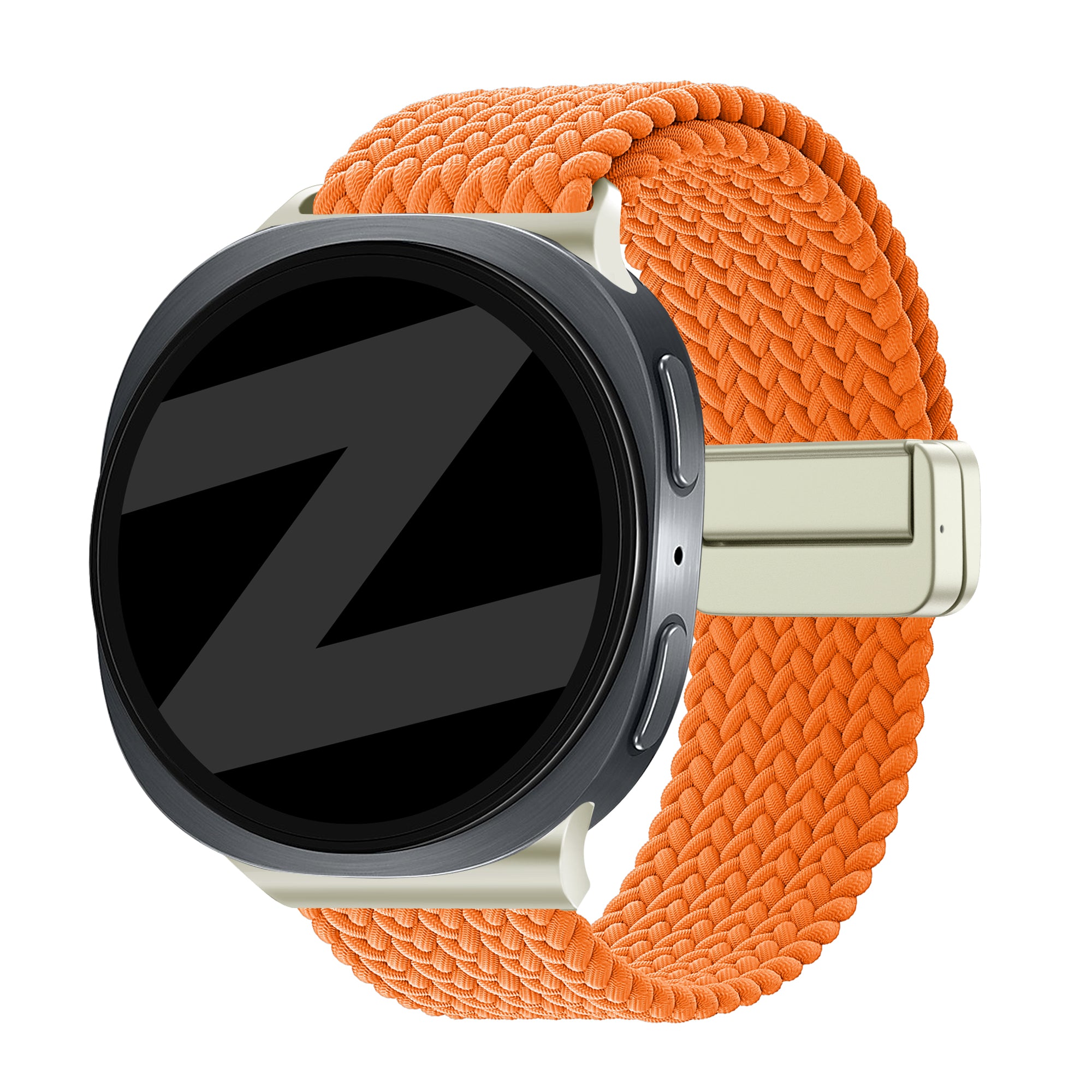 Bandz Samsung Galaxy Watch 8 - 44mm Magnetic Braided Strap (Orange)