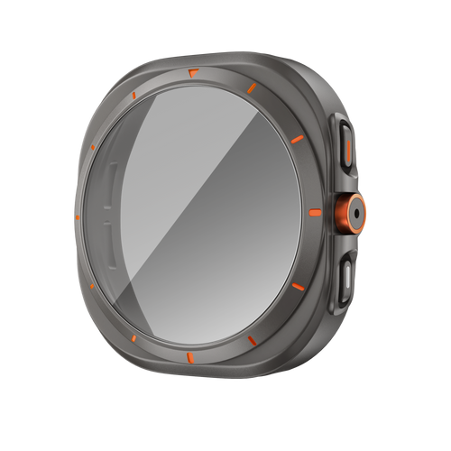 Bandz Samsung Galaxy Watch 7 - 44mm Square PC Case with Glass (Titanium Grey)
