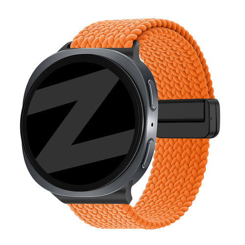 Bandz Samsung Galaxy Watch 8 - 44mm Magnetic Braided Strap (Orange)