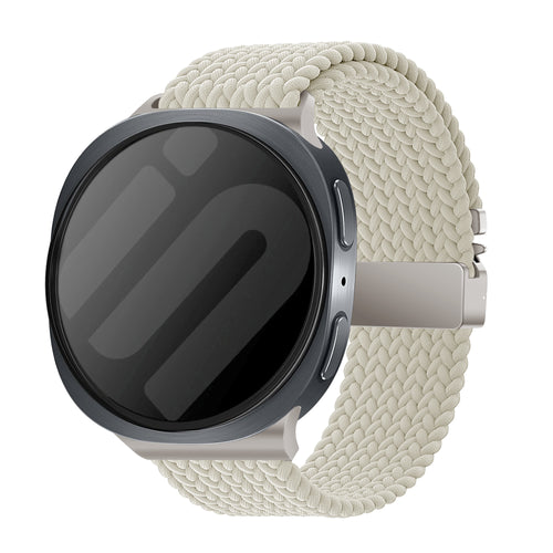 Samsung Galaxy Watch 8 - 44mm Braided Strap with P-Buckle (Starlight)