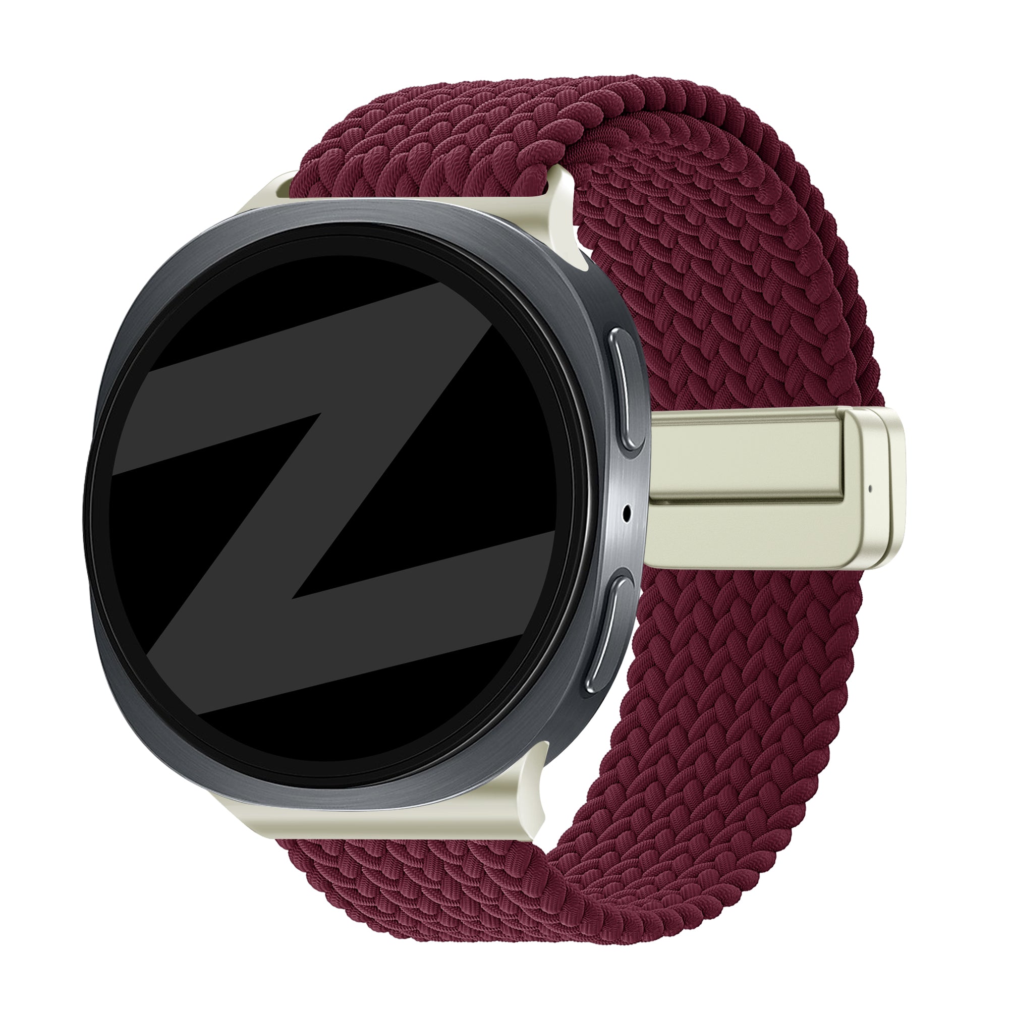 Bandz Samsung Galaxy Watch 8 - 40mm Magnetic Braided Strap (Wine Red)