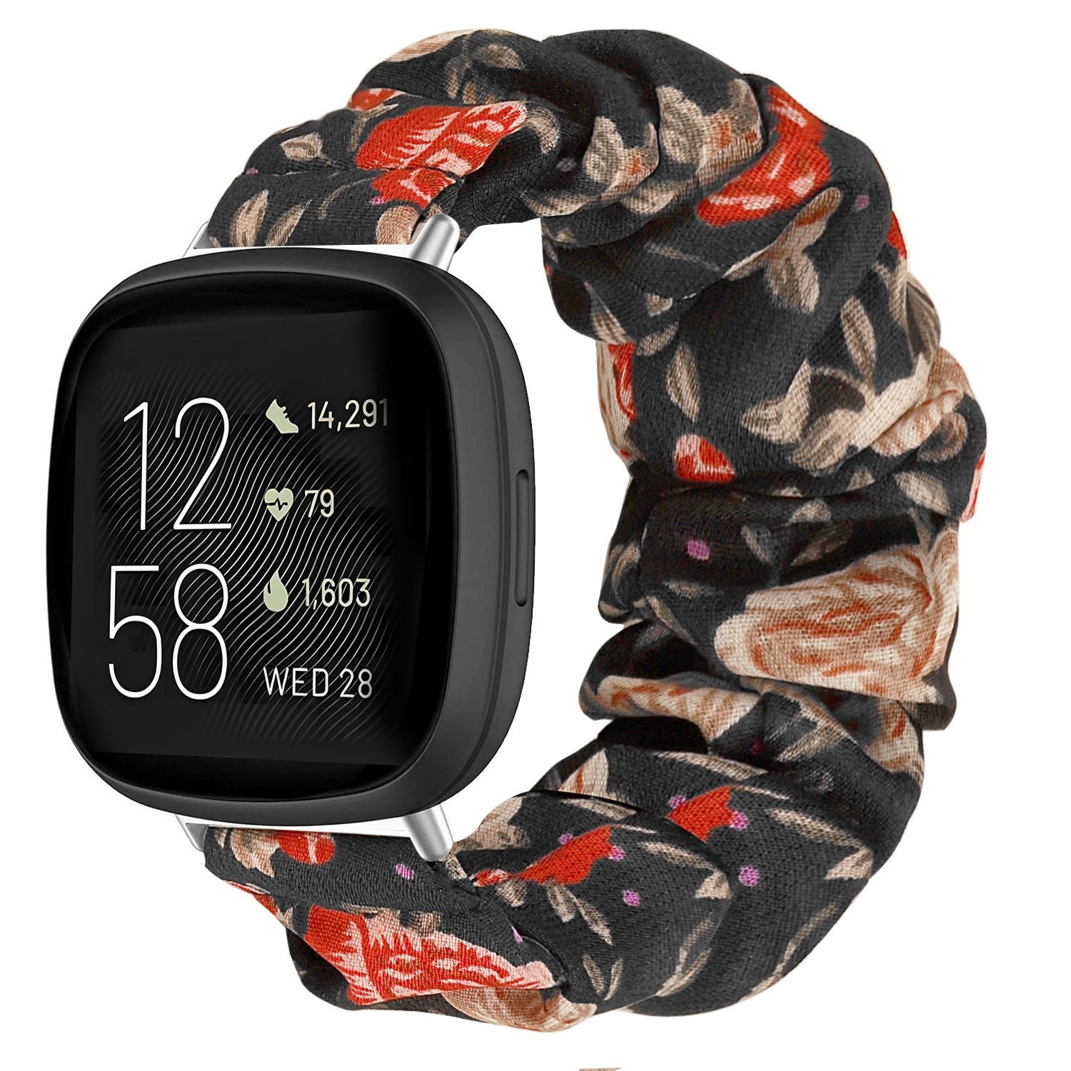 Fitbit Versa 3 Scrunchie Strap Flowers