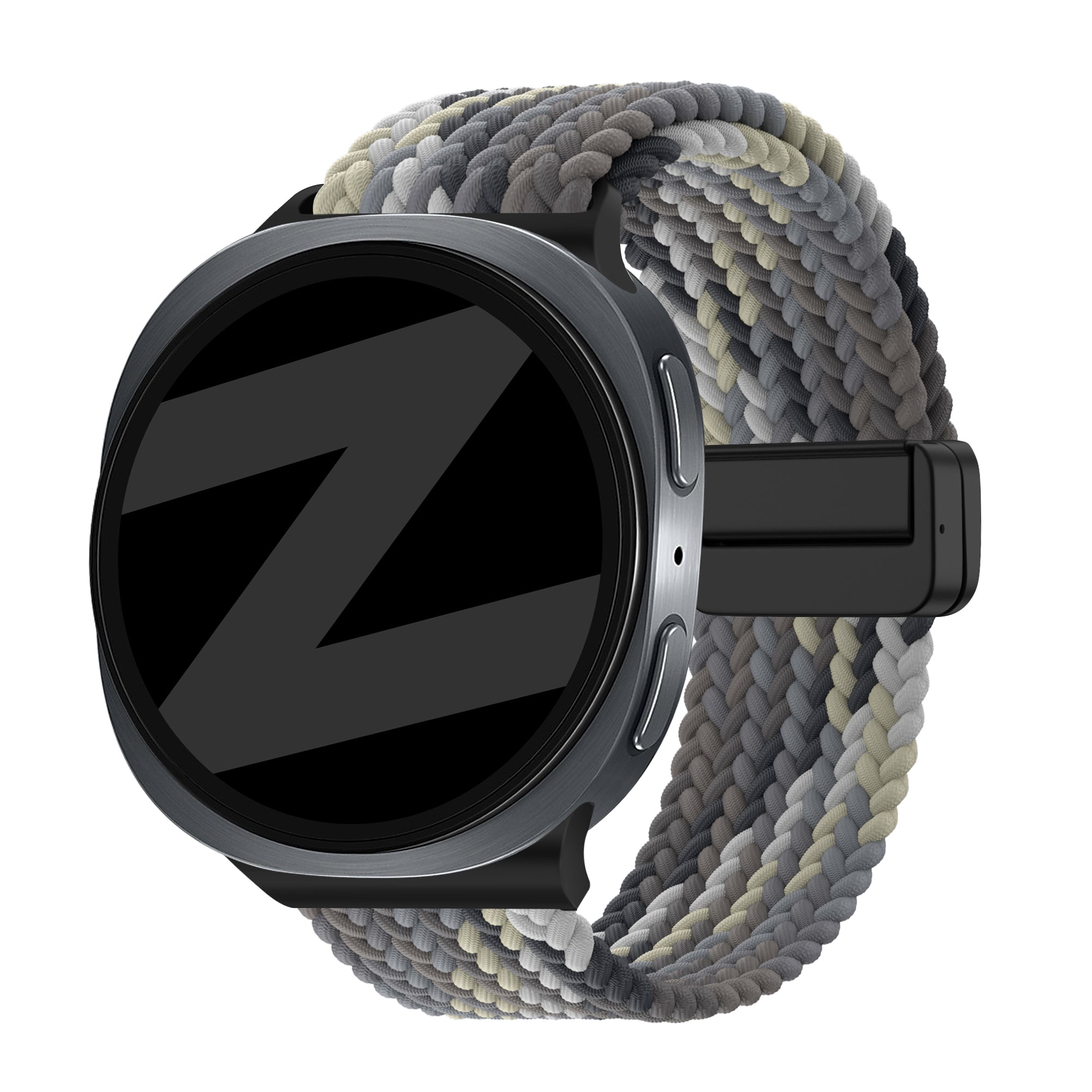 Bandz Samsung Galaxy Watch 8 - 44mm Magnetic Braided Strap (Mandala Black)