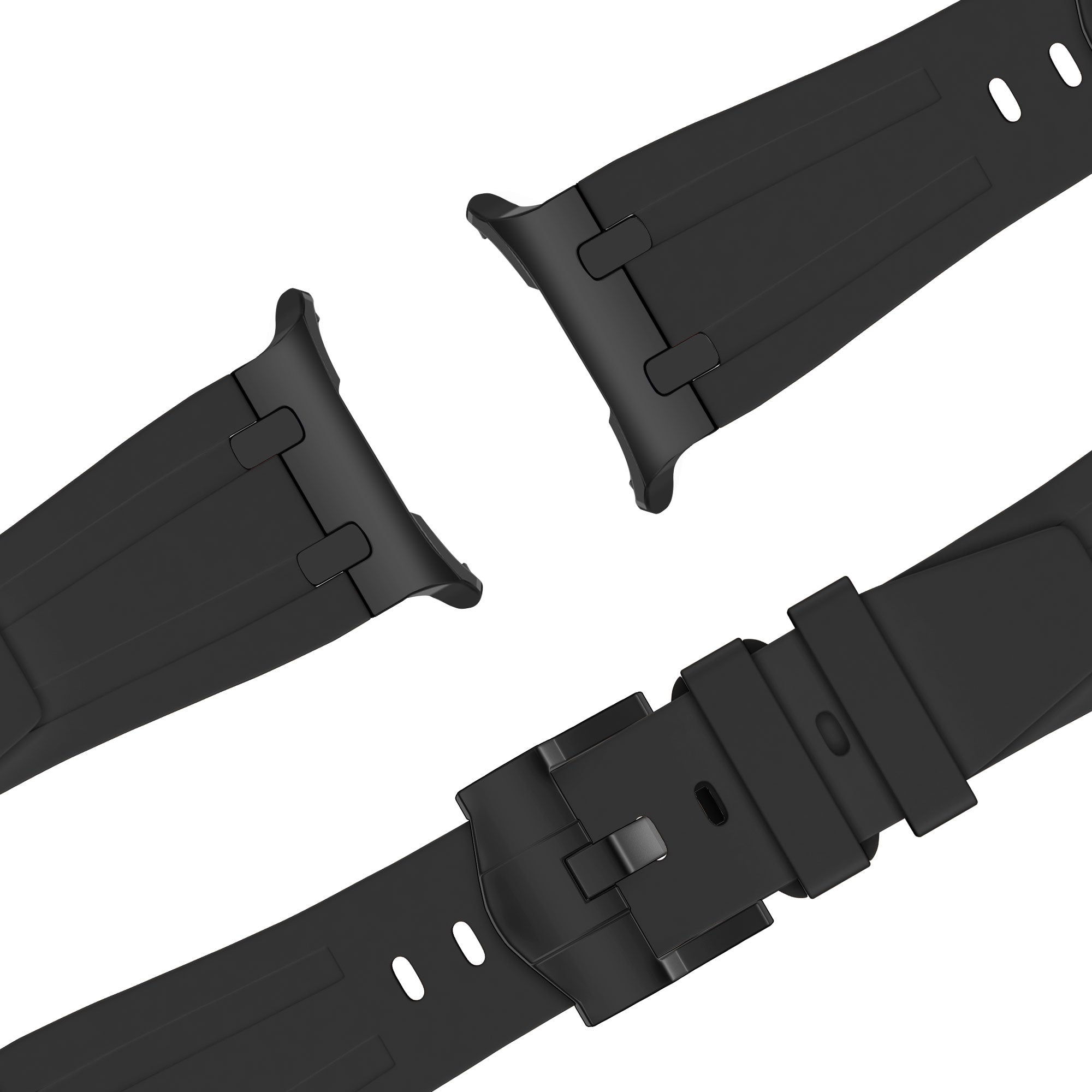 Bandz Samsung Galaxy Watch Ultra Silicone Strap 'Luxe Liquid' (Black with Black)