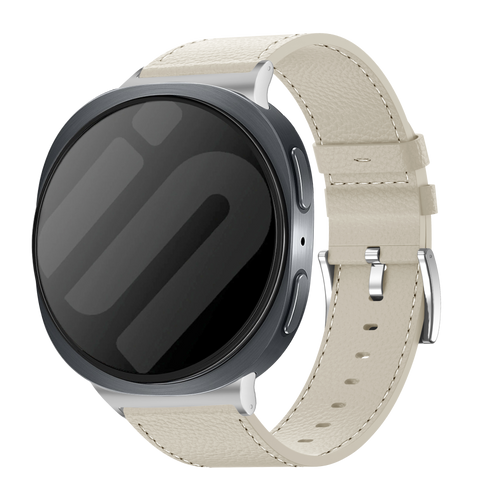 Samsung Galaxy Watch 8 Classic Leather Grain Strap (Beige)