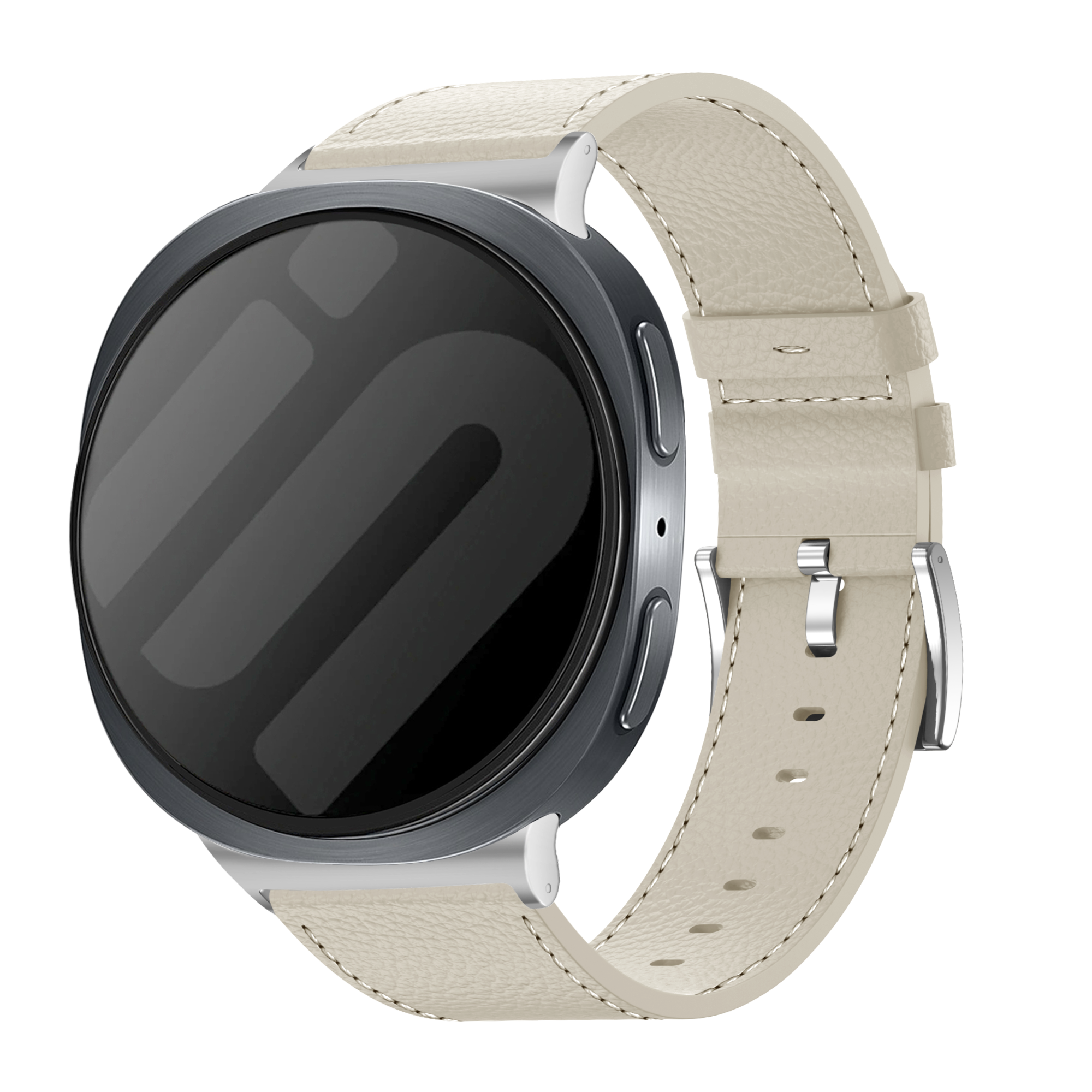 Samsung Galaxy Watch 8 Classic Leather Grain Strap (Beige)