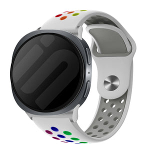 Samsung Galaxy Watch 8 - 40mm Sport Strap (White/Colourful)