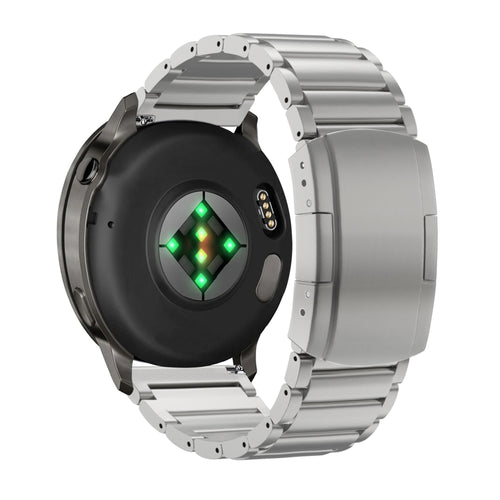 Bandz Garmin Forerunner 255 Titanium Link Strap (Silver)