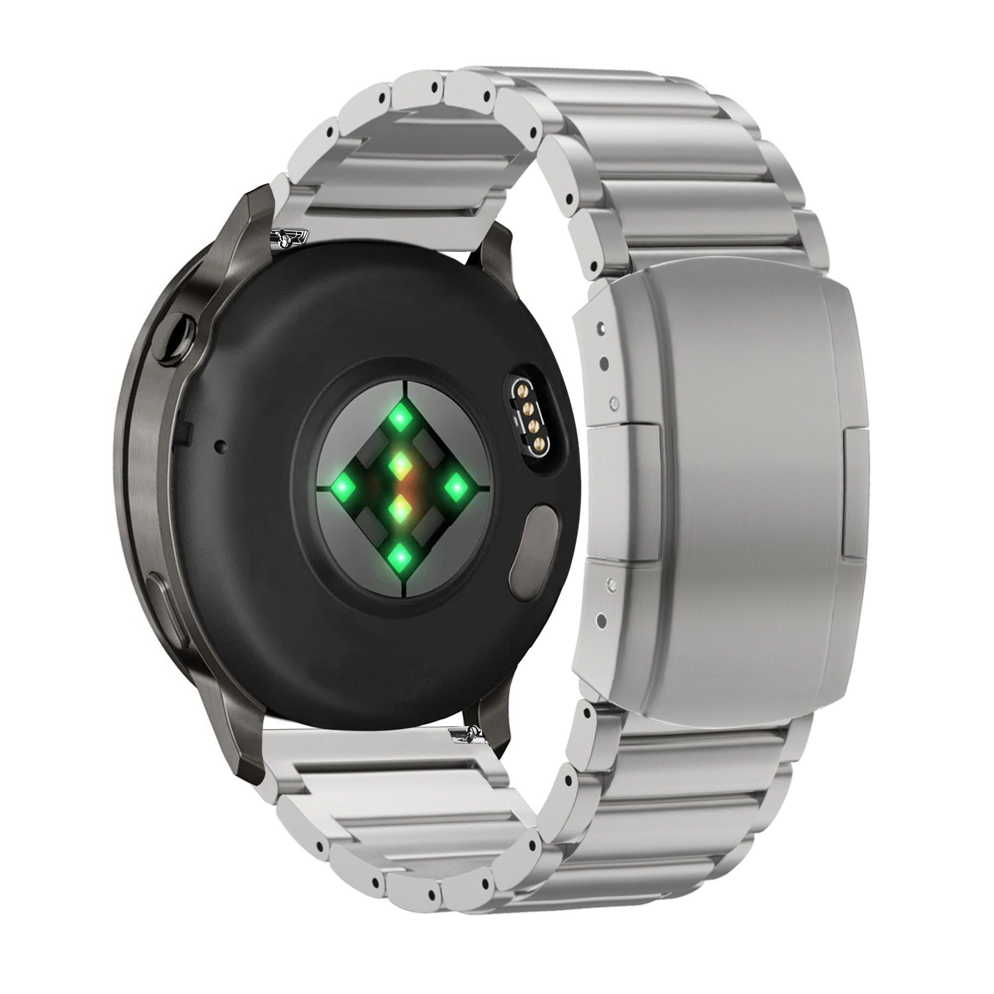 Bandz Garmin Forerunner 255 Titanium Link Strap (Silver)