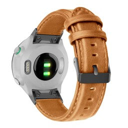 Bandz Garmin Instinct 3 - 45mm Leather Strap (Brown)