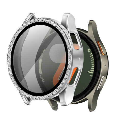 Samsung Galaxy Watch 7 - 40mm Diamond Case with Glass (Silver)