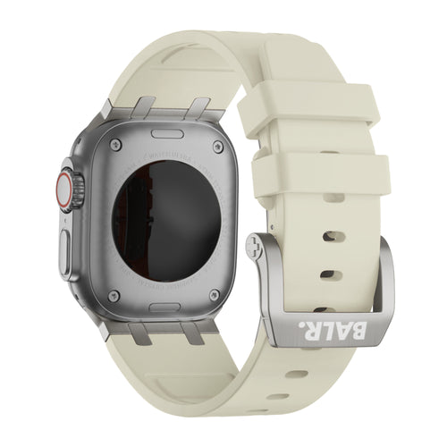 BALR. Apple Watch Ultra Liquid Silicone Strap (Beige/Titanium)