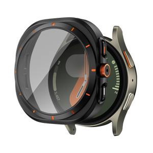 Bandz Samsung Galaxy Watch 7 - 44mm Square PC Case with Glass (Black)