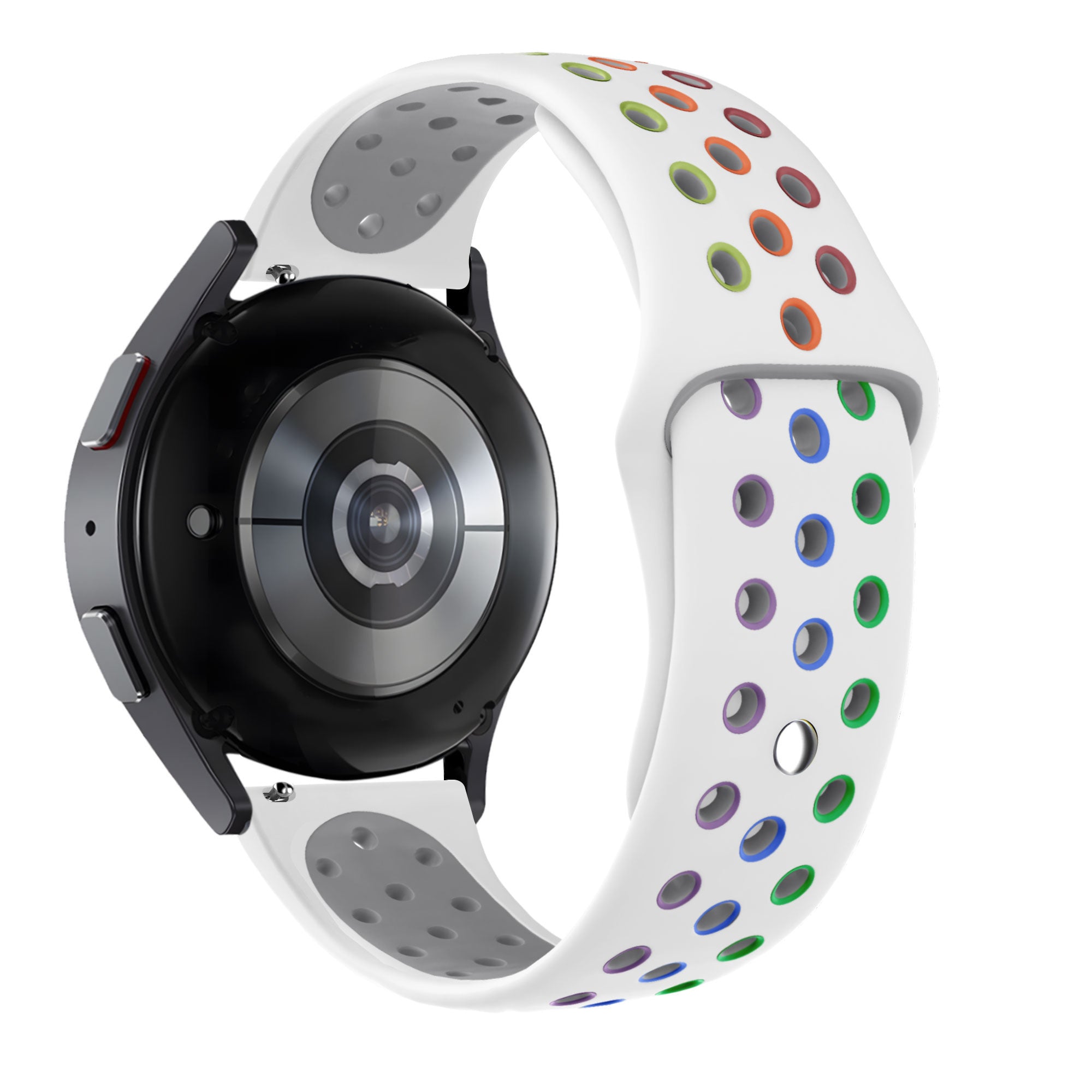 Bandz Amazfit Active 2 Sport Strap 'Deluxe' (White/Rainbow)