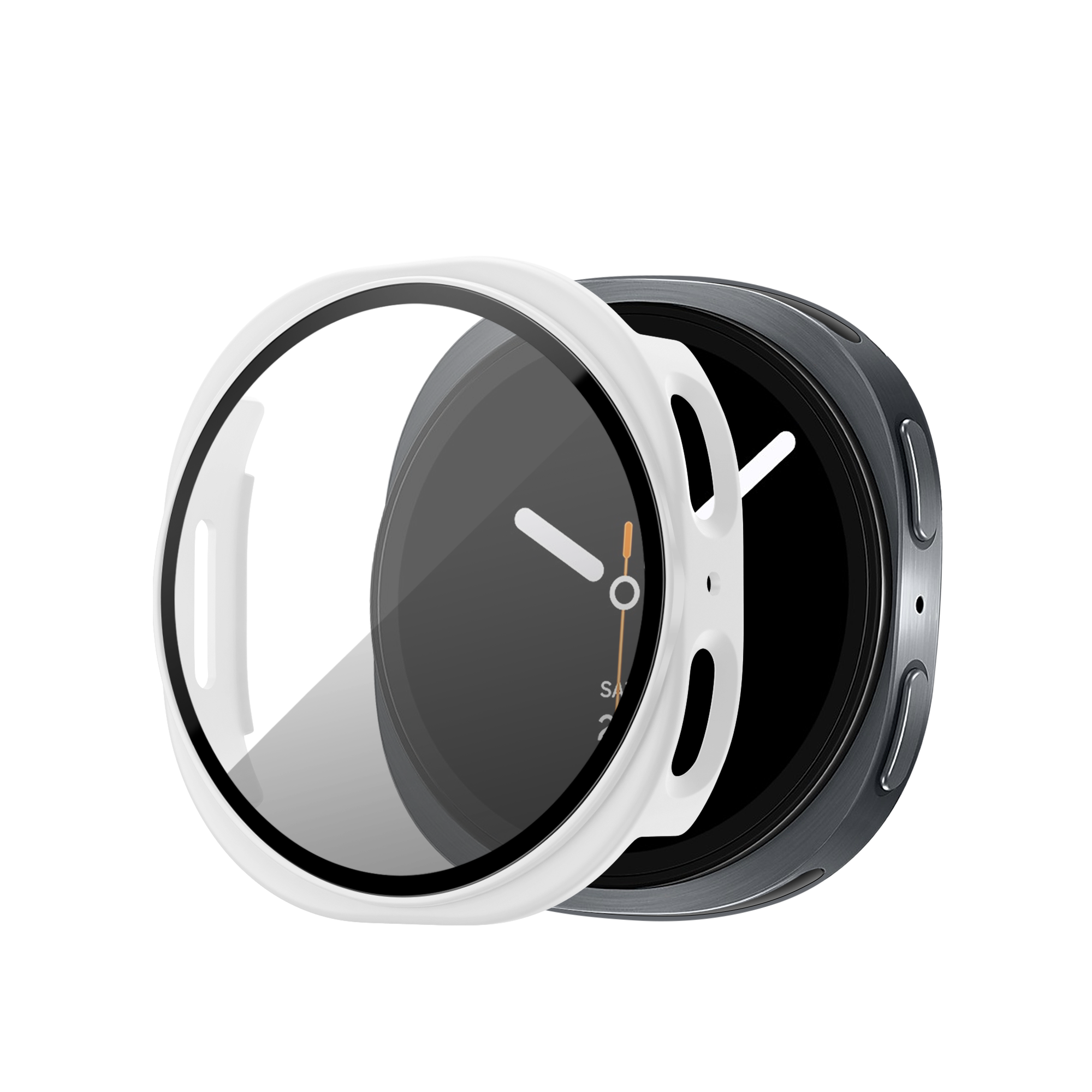 Bandz Samsung Galaxy Watch 8 - 44mm PC Cover with Glass (White)