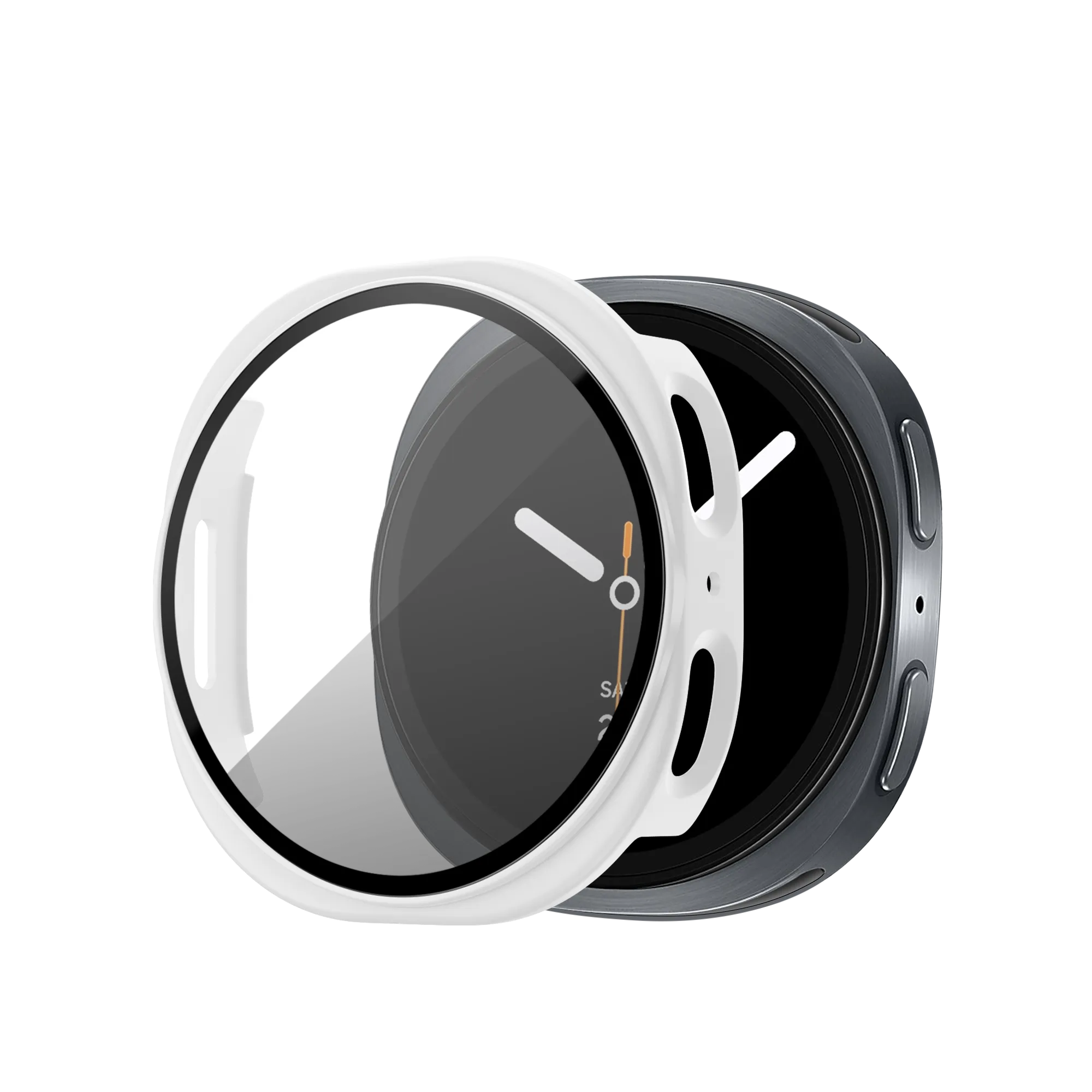 Bandz Samsung Galaxy Watch 8 - 44mm PC Cover with Glass (White)