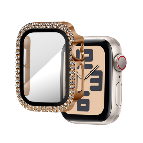 Bandz Apple Watch 10/11 - 42mm Diamond Case with Glass (Rose Gold)