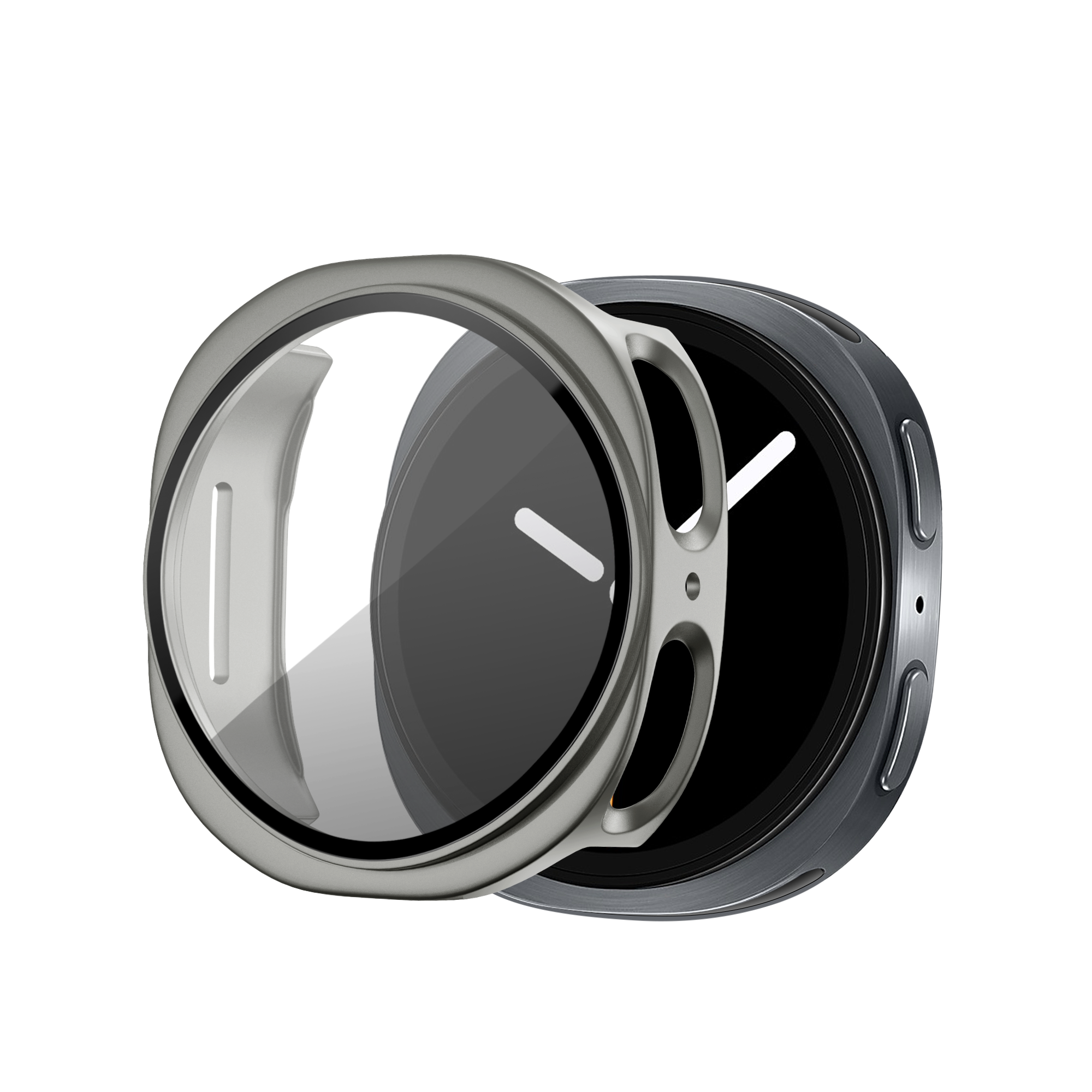 Bandz Samsung Galaxy Watch 8 - 44mm PC Cover with Glass (Titanium Gold)