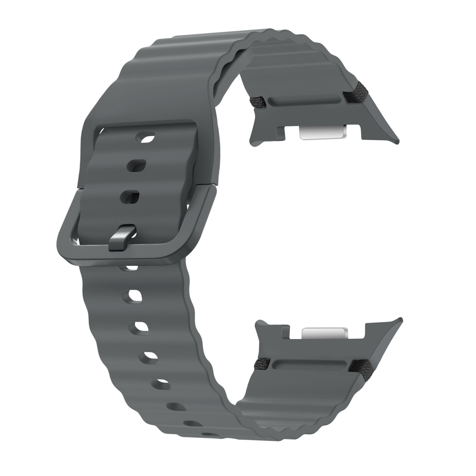 Samsung Galaxy Watch 8 - 44mm Wave Silicone Strap (Dark Grey)
