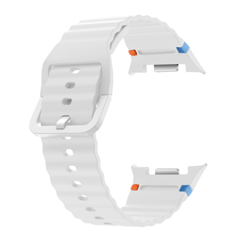 Samsung Galaxy Watch 8 - 40mm Wave Silicone Strap (White)